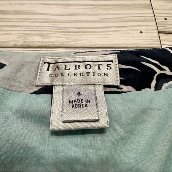 VTNG TALBOTS COLLECTION SILK BLEND TROPICAL PRINT A LINE PLEATED‎ MIDI SKIRT 4 - Picture 7 of 10